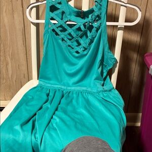 Xhilaration Teal Sleeveless Midi Dress